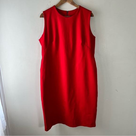 Spanx The Perfect Sheath Dress Red Size XL Sleeveless Slimming Ponte Knit - Picture 2 of 13
